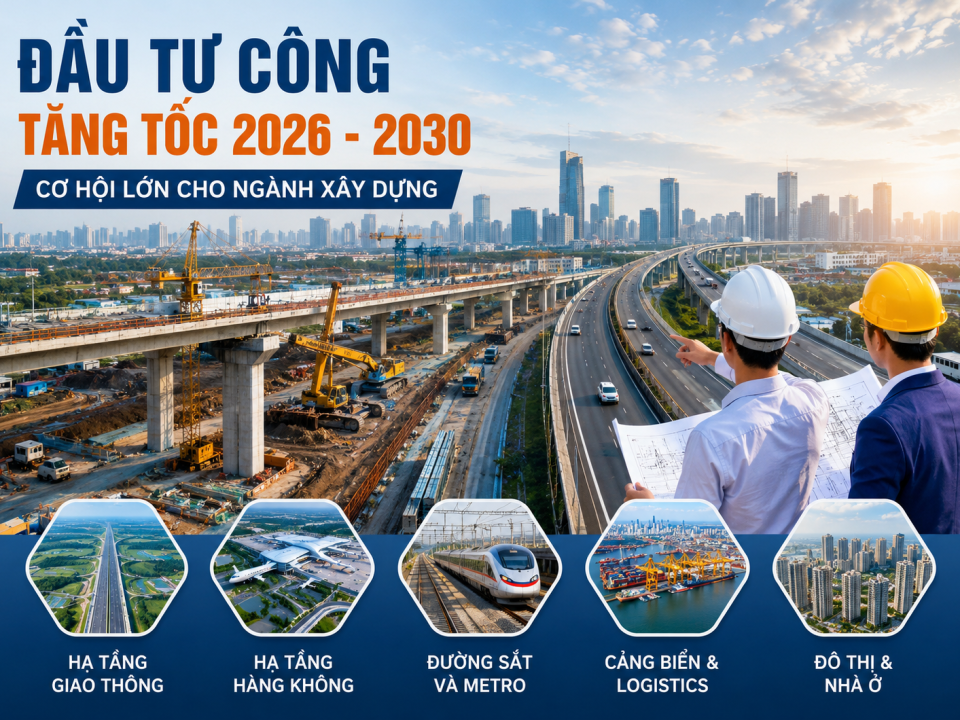 Đầu Tư Công Tiếp Tục Tăng Tốc Giai Đoạn 2026 – 2030: Cơ Hội Lớn Cho Ngành Xây Dựng